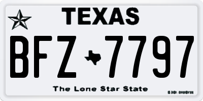 TX license plate BFZ7797