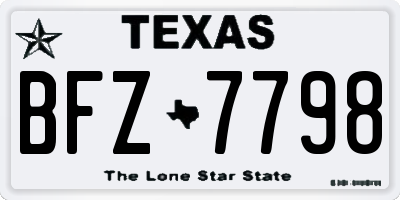 TX license plate BFZ7798