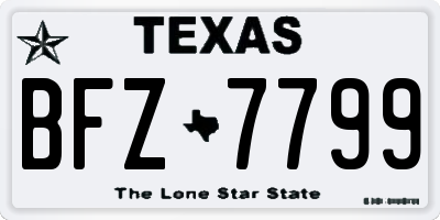 TX license plate BFZ7799