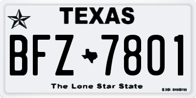 TX license plate BFZ7801