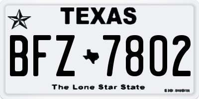 TX license plate BFZ7802