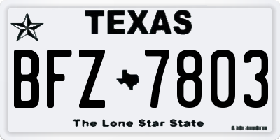TX license plate BFZ7803