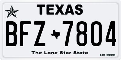 TX license plate BFZ7804
