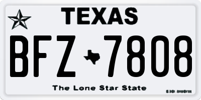 TX license plate BFZ7808