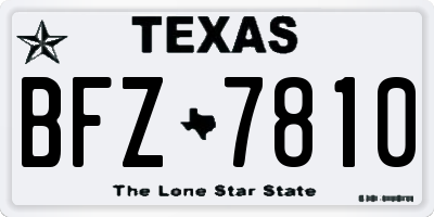 TX license plate BFZ7810