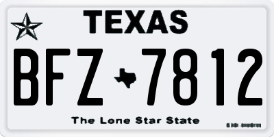 TX license plate BFZ7812