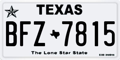 TX license plate BFZ7815