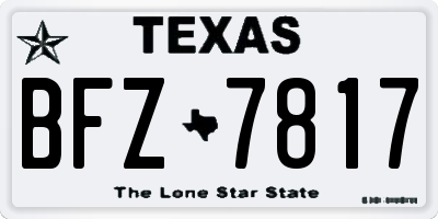 TX license plate BFZ7817