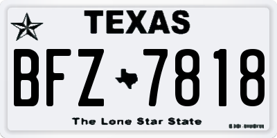 TX license plate BFZ7818