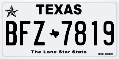 TX license plate BFZ7819