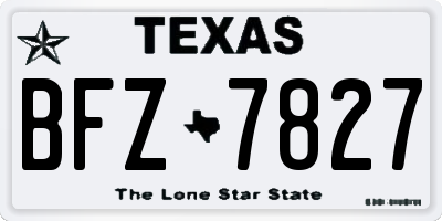 TX license plate BFZ7827