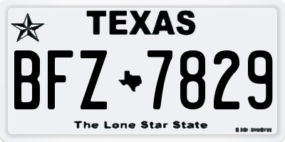 TX license plate BFZ7829