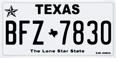 TX license plate BFZ7830