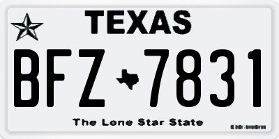 TX license plate BFZ7831