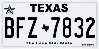 TX license plate BFZ7832