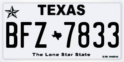 TX license plate BFZ7833