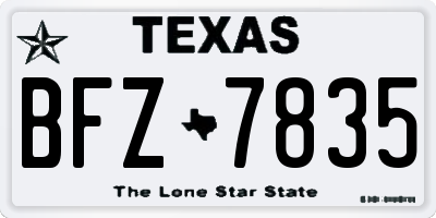 TX license plate BFZ7835