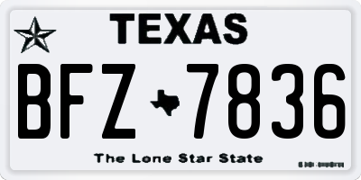 TX license plate BFZ7836