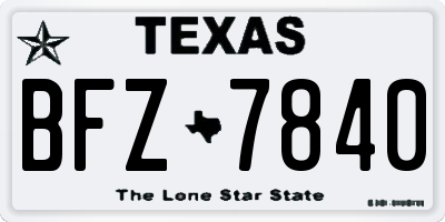 TX license plate BFZ7840