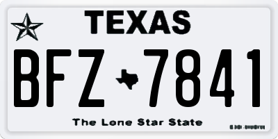 TX license plate BFZ7841