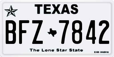 TX license plate BFZ7842