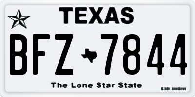 TX license plate BFZ7844