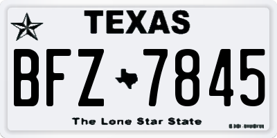 TX license plate BFZ7845