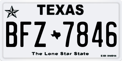 TX license plate BFZ7846