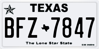TX license plate BFZ7847
