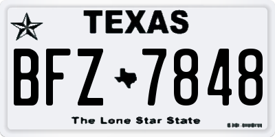 TX license plate BFZ7848