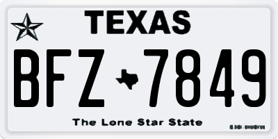 TX license plate BFZ7849
