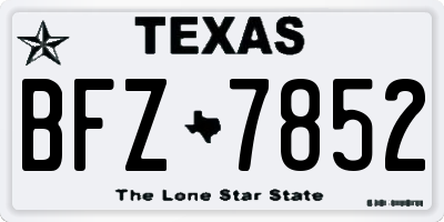 TX license plate BFZ7852