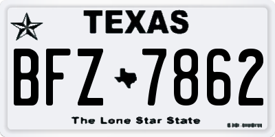 TX license plate BFZ7862