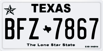 TX license plate BFZ7867