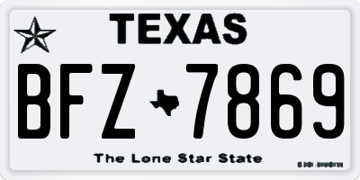 TX license plate BFZ7869