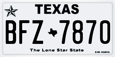 TX license plate BFZ7870