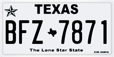 TX license plate BFZ7871