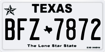 TX license plate BFZ7872