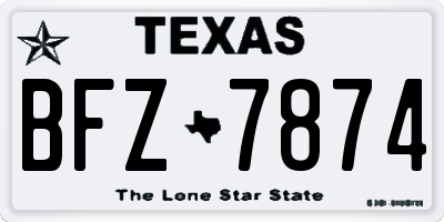 TX license plate BFZ7874