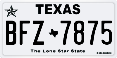 TX license plate BFZ7875