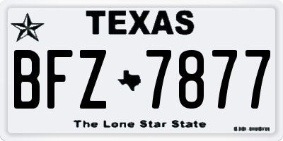 TX license plate BFZ7877