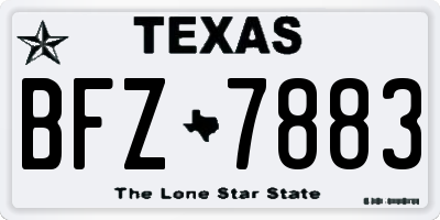 TX license plate BFZ7883