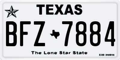 TX license plate BFZ7884