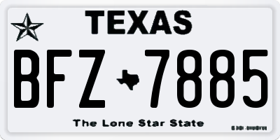TX license plate BFZ7885