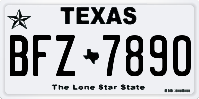 TX license plate BFZ7890