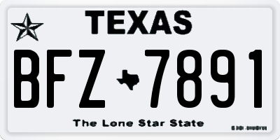 TX license plate BFZ7891