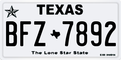 TX license plate BFZ7892