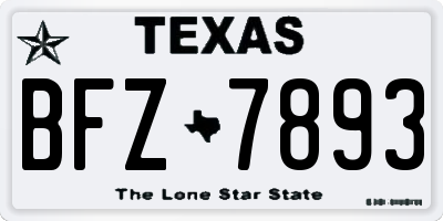 TX license plate BFZ7893