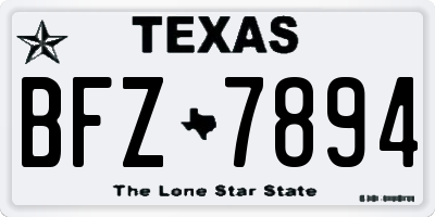TX license plate BFZ7894