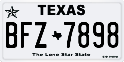 TX license plate BFZ7898